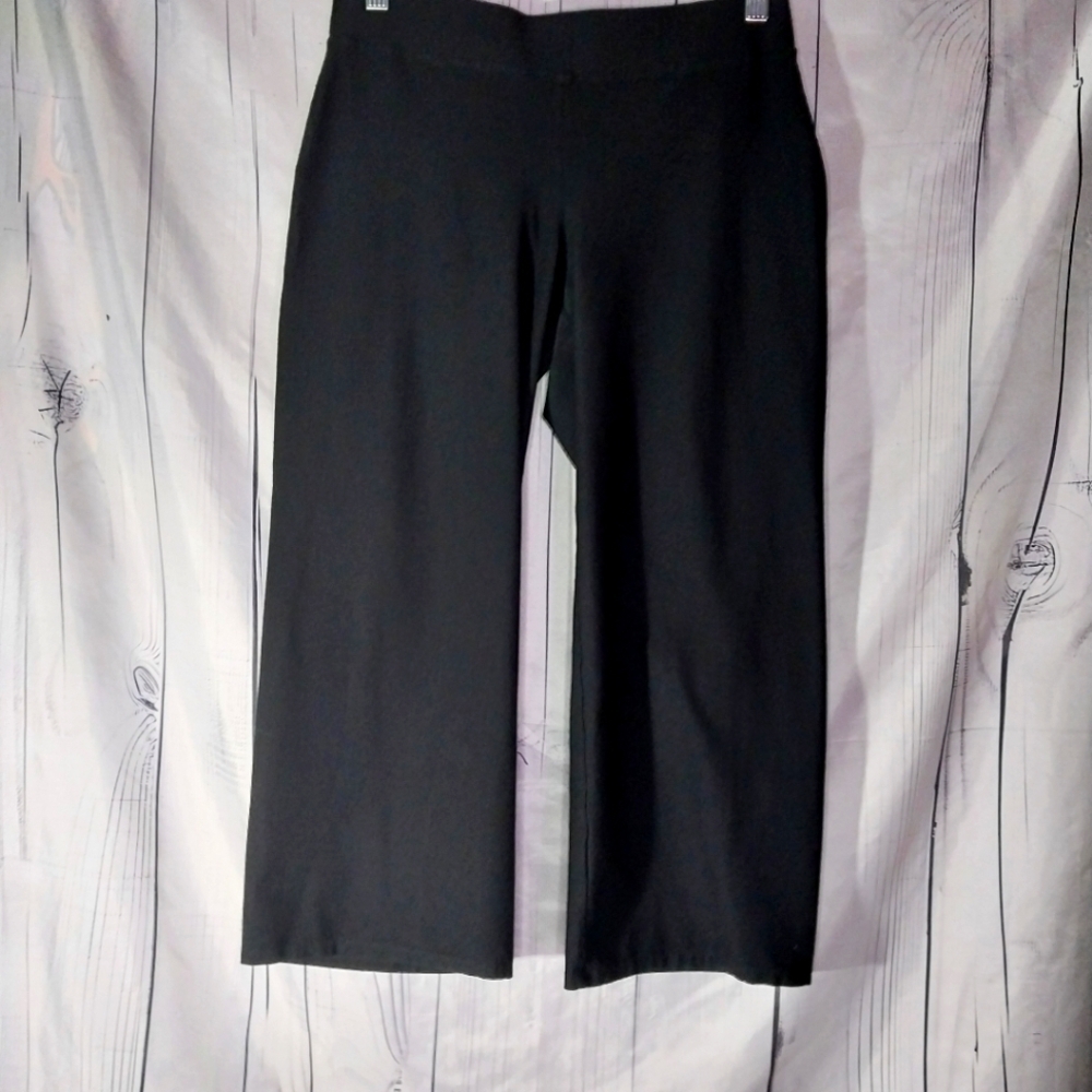Eileen Fisher Cropped Black Wide-Leg Classic Minimalist Workwear Pants - Picture 1 of 11